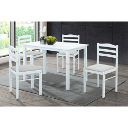 Set de sufragerie Tempo Kondela Somin 1+4 (White/Gray Beige)