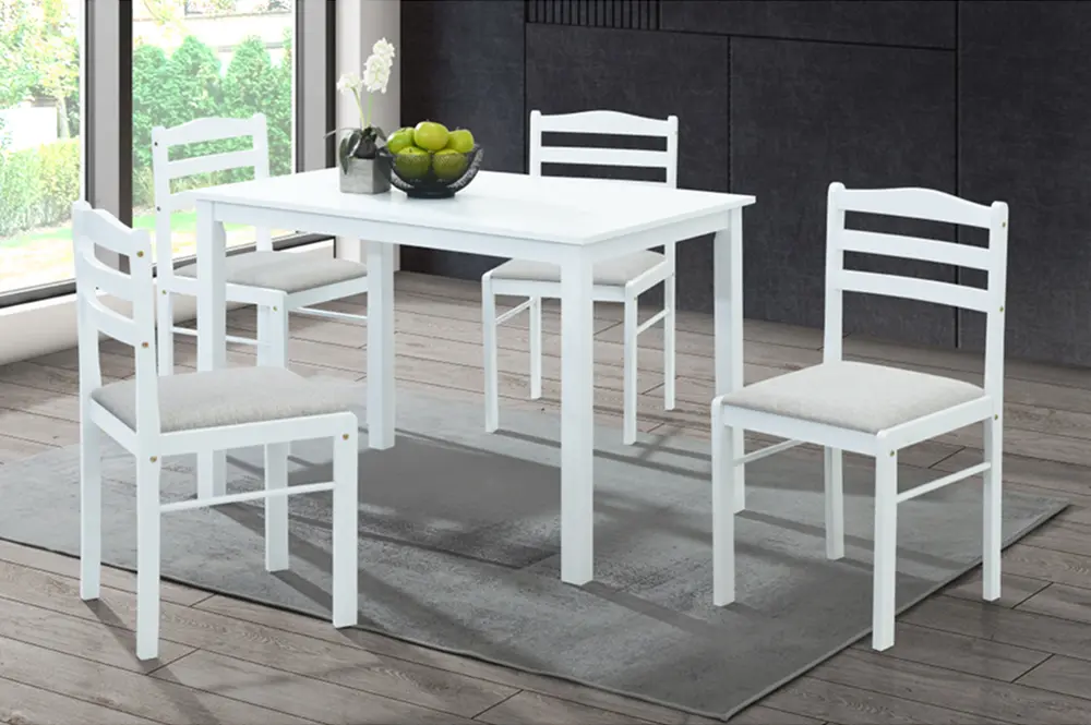 Set de sufragerie Tempo Kondela Somin 1+4 (White/Gray Beige)