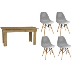 Set de sufragerie TopEshop Madras Artisan Oak + Jumi Eva SD-972063 Gray (1+4)