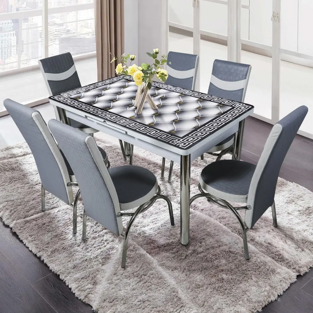 Set de sufragerie VLM Kelebek II 0009 Merchan 1+6 (Grey/White)