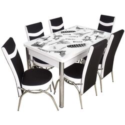 Обеденный набор VLM Kelebek II 0316 Merchan 1+6 (Black/White) Thumb