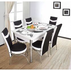 Set de sufragerie VLM Kelebek II 0316 Merchan 1+6 (Black/White)