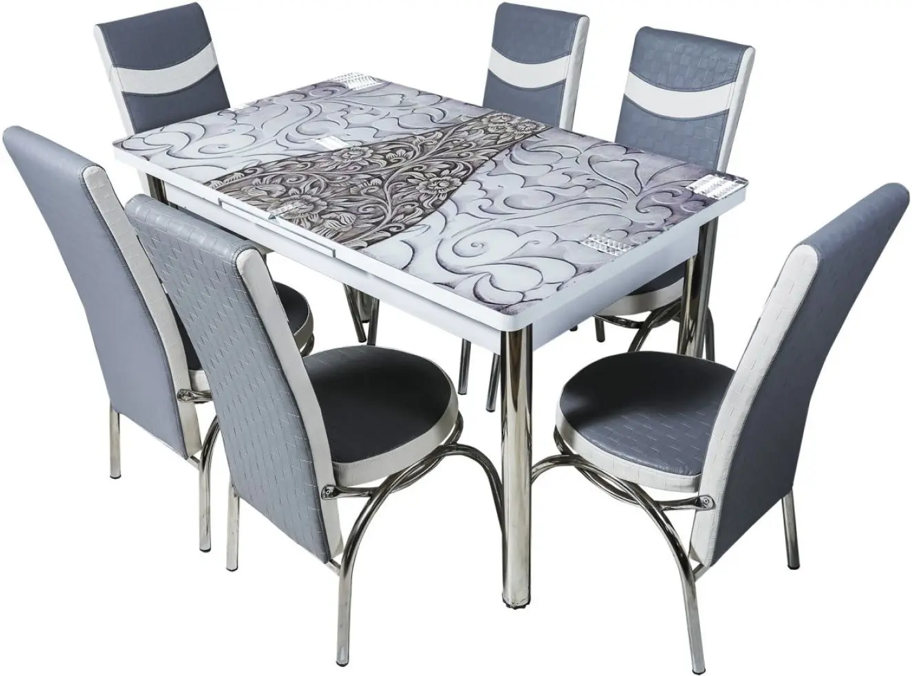 Set de sufragerie VLM Kelebek II 0349 Merchan 1+6 (Grey/White) - 2