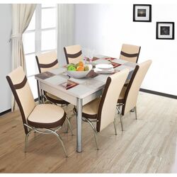 Set de sufragerie VLM Kelebek II 0391 Merchan 1+6 (Cappuccino/Brown)