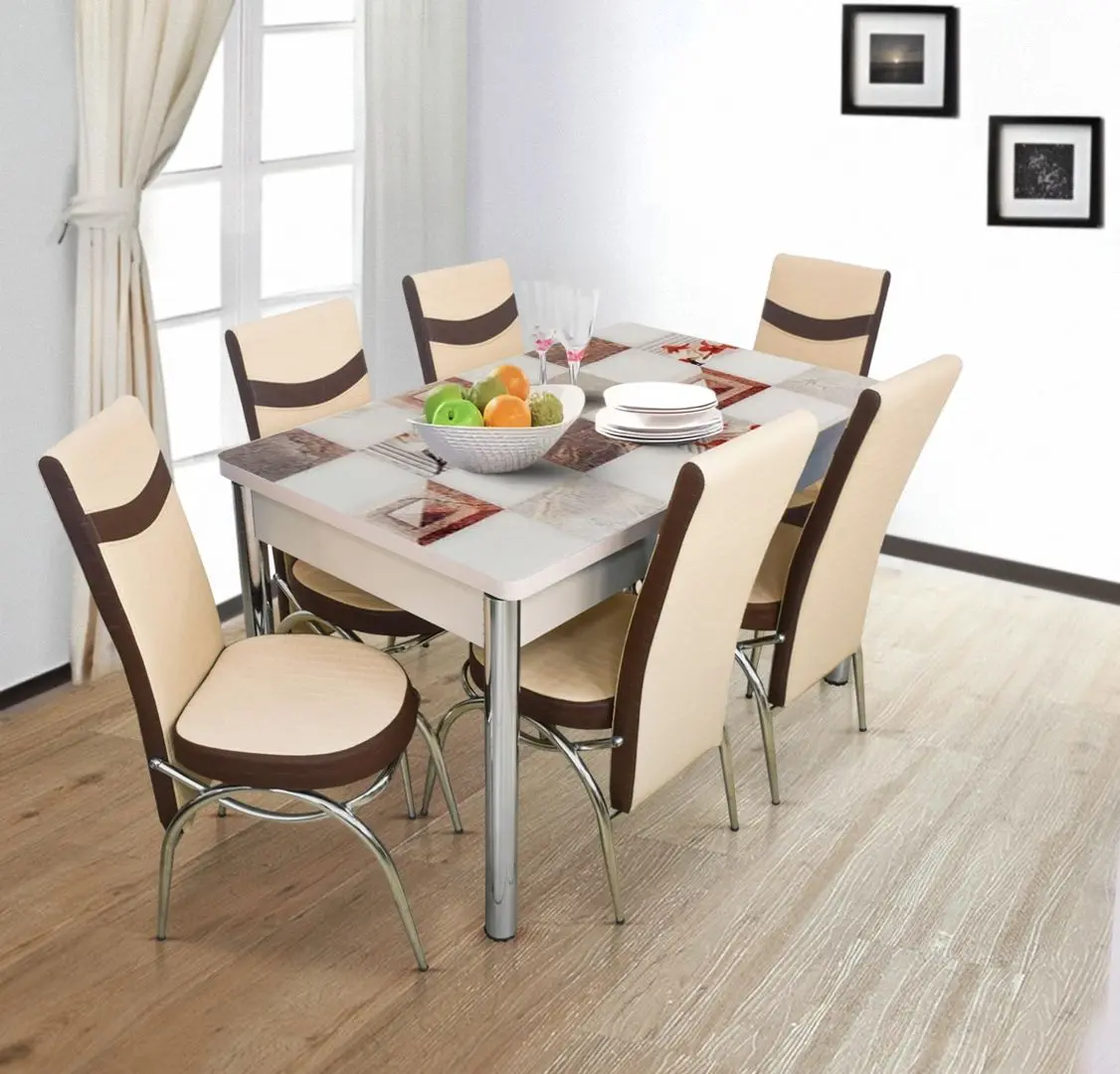 Set de sufragerie VLM Kelebek II 0391 Merchan 1+6 (Cappuccino/Brown)