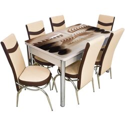 Set de sufragerie VLM Kelebek II 0450 Merchan 1+6 (Cappuccino/Brown) Thumb