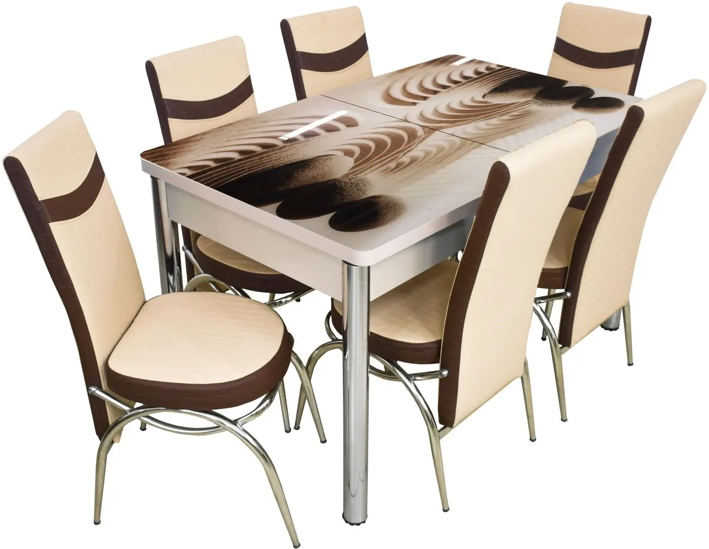 Set de sufragerie VLM Kelebek II 0450 Merchan 1+6 (Cappuccino/Brown) - 2