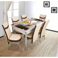 Set de sufragerie VLM Kelebek II 0450 Merchan 1+6 (Cappuccino/Brown)