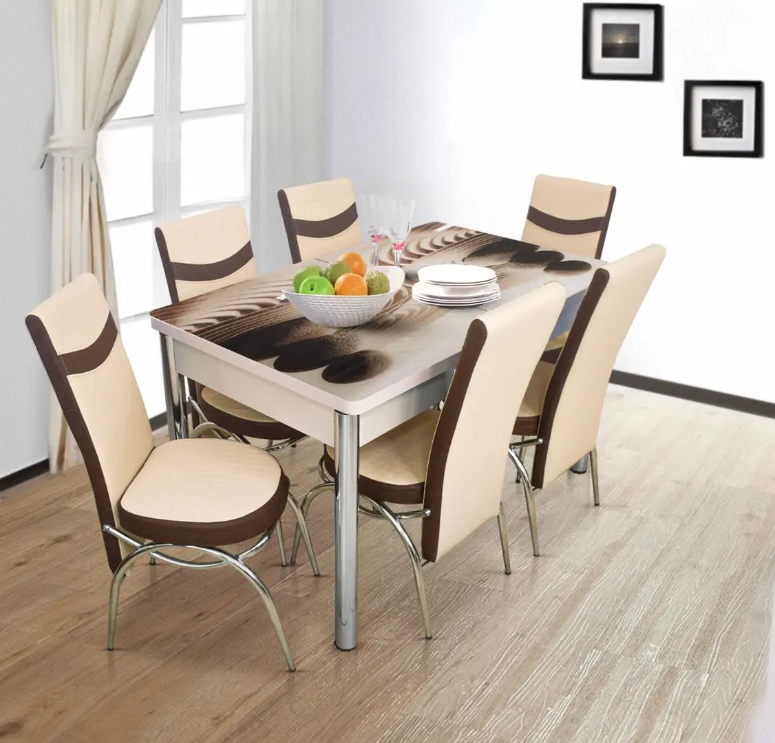 Set de sufragerie VLM Kelebek II 0450 Merchan 1+6 (Cappuccino/Brown)