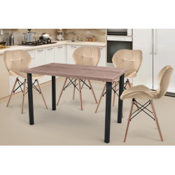 Set de sufragerie DP Agata 115x68cm Brown/Black + Sunrise C-22 Beige/Beech (1+4)