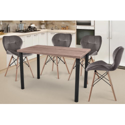 Set de sufragerie DP Agata 115x68cm Brown/Black + Sunrise C-22 Gray/Beech (1+4)