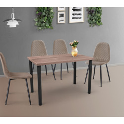 Set de sufragerie DP Agata 115x68cm Brown/Black + Yasen DC 5010 Dark Brown/Black (1+4)