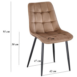 Обеденный набор Fabrik Home Noroc №2 Stone Walnut + Yasen DC 6005 Golden Brown/Black (1+4) Thumb