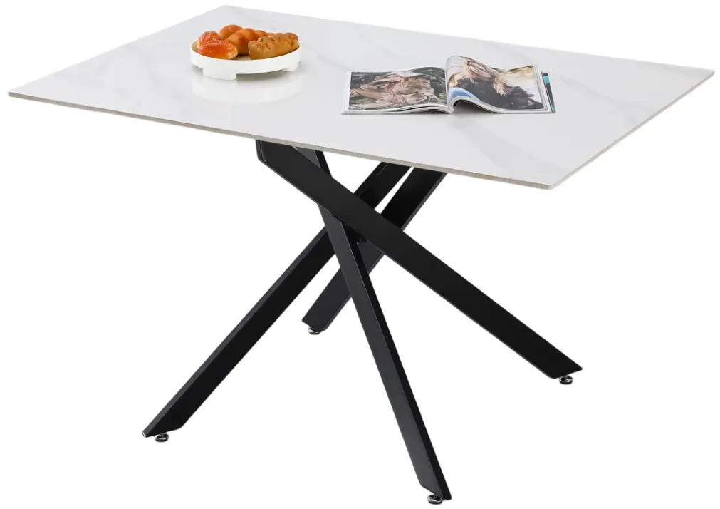 Set de sufragerie Yasen DT-2423 120x80cm Mocha/White/Black + DC 5012 L Golden Brown/Black (1+4)