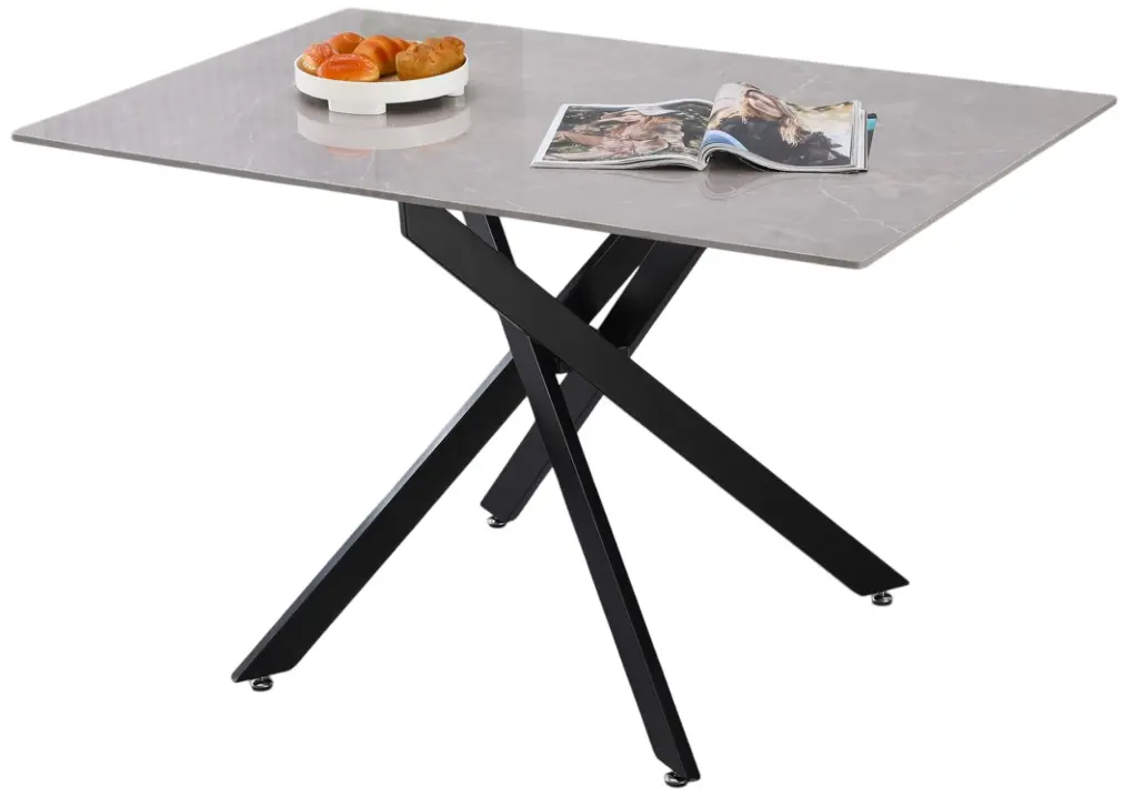 Обеденный набор Yasen DT-2423 Ice Island Jade 120x80cm Gray/Black + DC 5012 S Grey/Black (1+4)