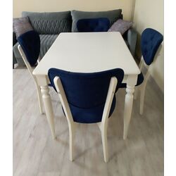 Set de sufragerie Yasen Lavinia 1+4 (White/Blue) Thumb