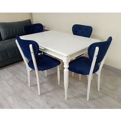 Set de sufragerie Yasen Lavinia 1+4 (White/Blue)