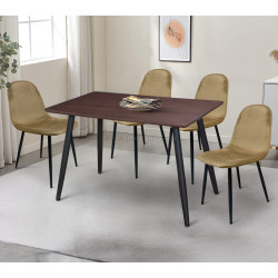 Set de sufragerie Yasen Т1921 Nut + С1703 HLR-12 Mustard/Black (1+4)