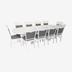 Комплект стол + 10 стульев Evelin HV-33V + HV-3167 NV-10WP (White/Grey)