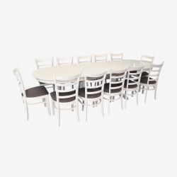 Комплект стол + 12 стульев Evelin HV-33V + Coco NV-10WP (White/Grey)