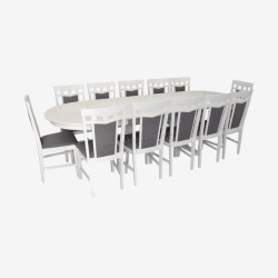 Комплект стол + 12 стульев Evelin HV-33V + Deepa R NV-10WP (White/Grey)