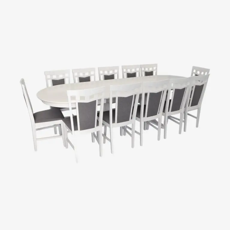 Комплект стол + 12 стульев Evelin HV-33V + Deepa R NV-10WP (White/Grey)
