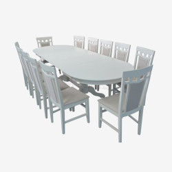 Комплект стол + 12 стульев Evelin HV-33V + Deepa R NV-1WP (Light Cream)