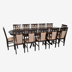 Комплект стол + 12 стульев Evelin HV-33V + Deepa R NV-3WP (Chocolate/Brown)