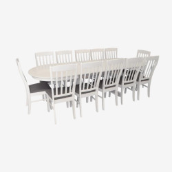 Комплект стол + 12 стульев Evelin HV-33V + Wenyi NV-10WP (White/Grey)