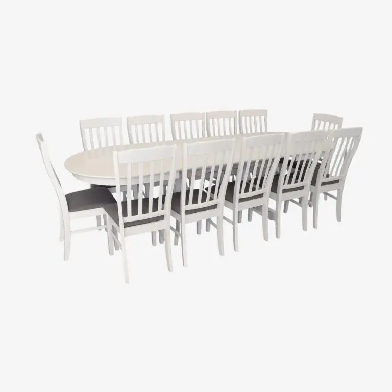 Комплект стол + 12 стульев Evelin HV-33V + Wenyi NV-10WP (White/Grey)