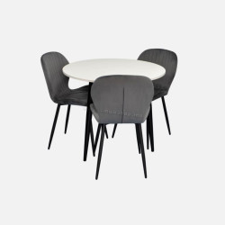 Set masa + 3 scaune Evelin DT 404-3B + YTC-064B Blu-14 (White/Dark Grey)