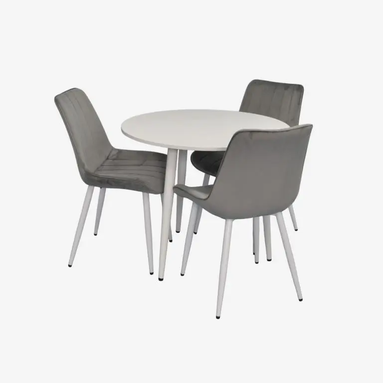 Set masa + 3 scaune Evelin DT-404-5Wh + YTC-055Wh Blu-13 (White/Light Grey)