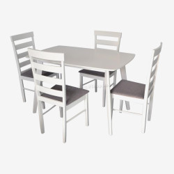 Комплект стол + 4 стула Evelin Cooper + Gloria NV-10WP (White/Grey)
