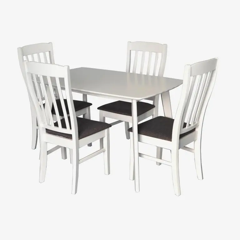 Set masa + 4 scaune Evelin Cooper + Wenyi NV-10WP (White/Grey)