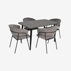 Set masa + 4 scaune Evelin DT-405-6B + YTC-097B UF Blu-14 (Dark Grey/Black)