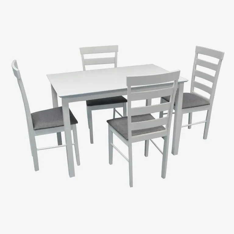 Комплект стол + 4 стула Evelin Gloria NV-10WP (White/Grey)