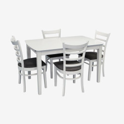 Set masa + 4 scaune Evelin HV-27V + Coco NV-10WP (White/Grey)