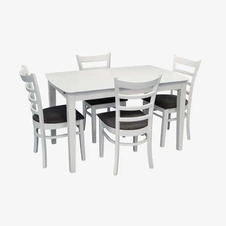 Set masa + 4 scaune Evelin HV-27V + Coco NV-10WP (White/Grey)