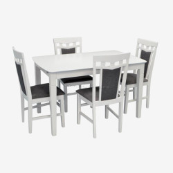 Set masa + 4 scaune Evelin HV-27V + Deepa R NV-10WP (White/Grey)
