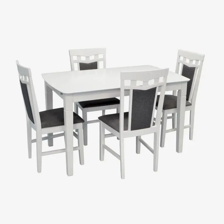 Set masa + 4 scaune Evelin HV-27V + Deepa R NV-10WP (White/Grey)