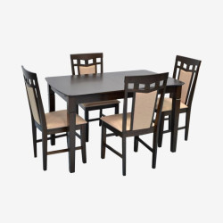 Set masa + 4 scaune Evelin HV-27V + Deepa R NV-3WP (Chocolate/Brown)