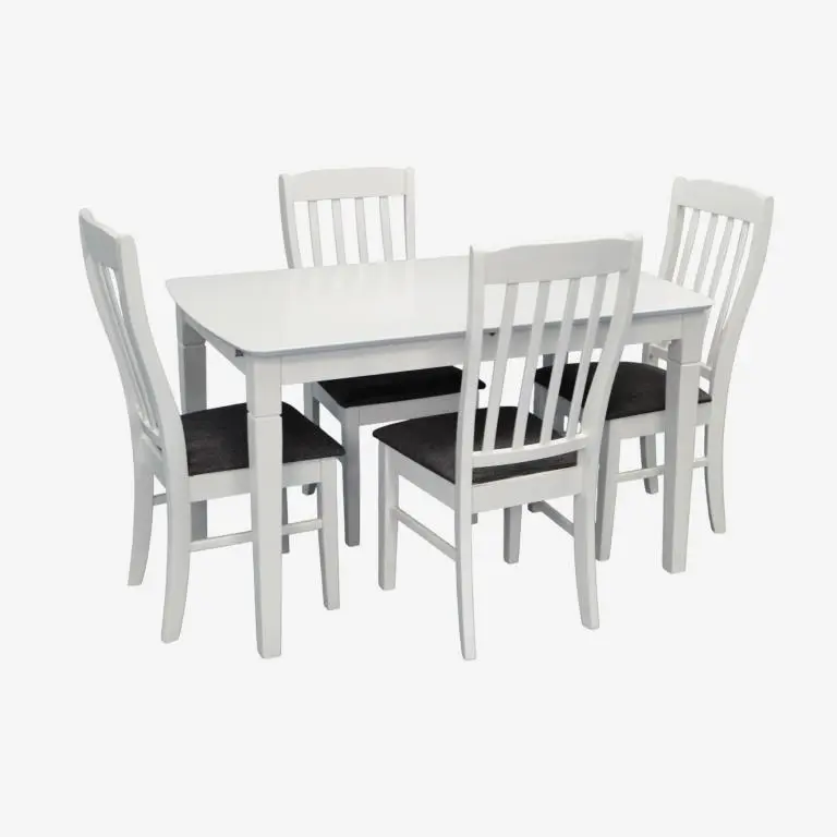 Set masa + 4 scaune Evelin HV-27V + Wenyi NV-10WP (White/Grey)