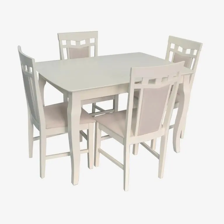 Set masa + 4 scaune Evelin HV-29V + Deepa R NV-1WP (Light Cream)