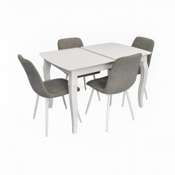Set masa + 4 scaune Evelin HV-29V + YTC-078Wh UF885-14 (White/Grey)