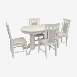 Set masa + 4 scaune Evelin HV-31N + Deepa R NV-1WP (Light Cream)