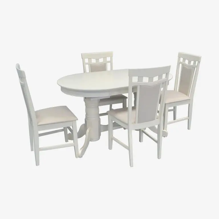 Set masa + 4 scaune Evelin HV-31N + Deepa R NV-1WP (Light Cream)