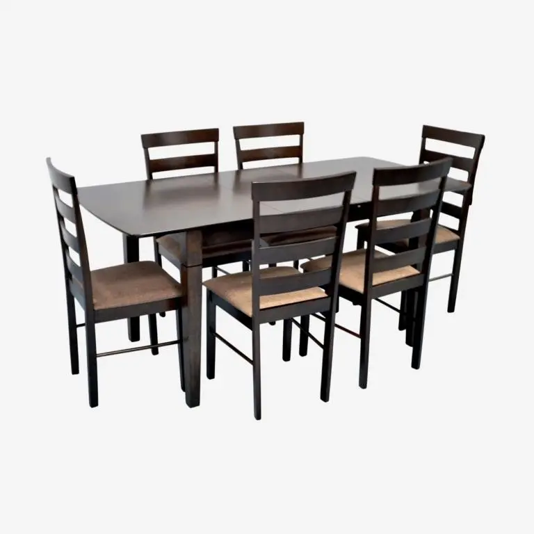 Set masa + 6 scaune Evelin HV-27V + Gloria Ekea-12 (Chocolate/Dark Brown) - 2