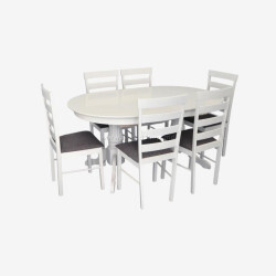 Set masa + 6 scaune Evelin HV-33V + Gloria NV-10WP (White/Grey)