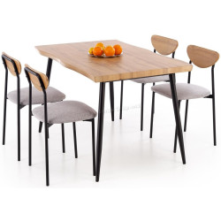 Комплект стол + 4 стула Halmar Dicky (Natural/Grey)