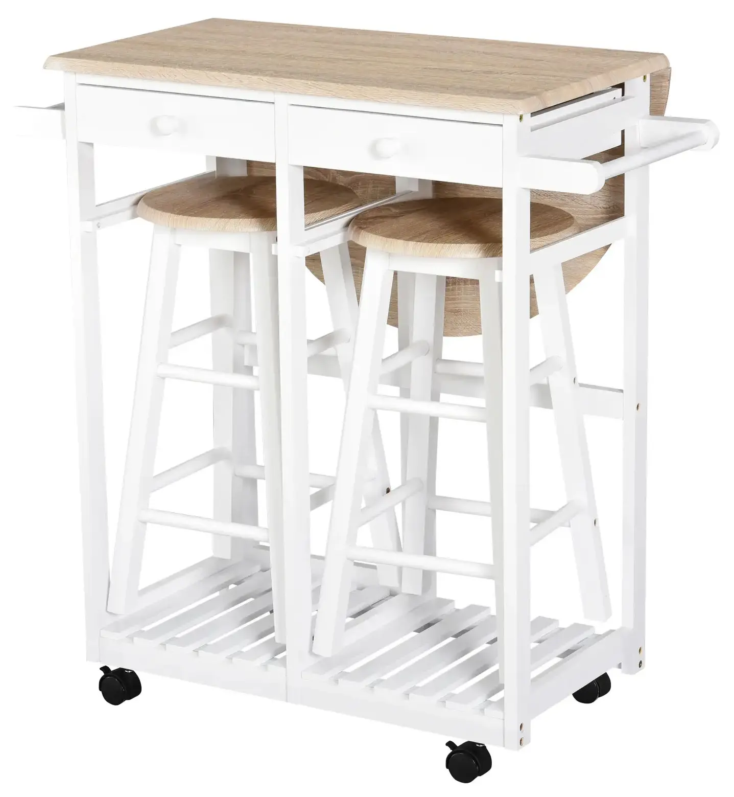 Set masa si scaune Homcom 801-117 (White/Natural) - 3